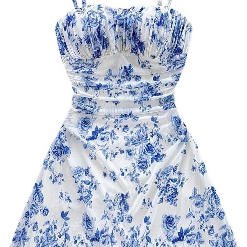 Women's Floral Summer Cami Dress Flowy A Line Mini Vacation Dress